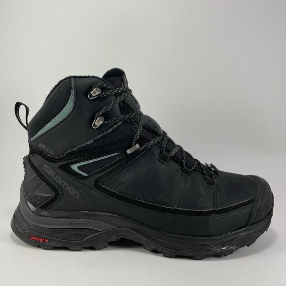 Salomon x Ultra Mid Winter CS WP Mid Boots Womens Size 7.5 Black Waterproof - Picture 1 of 11